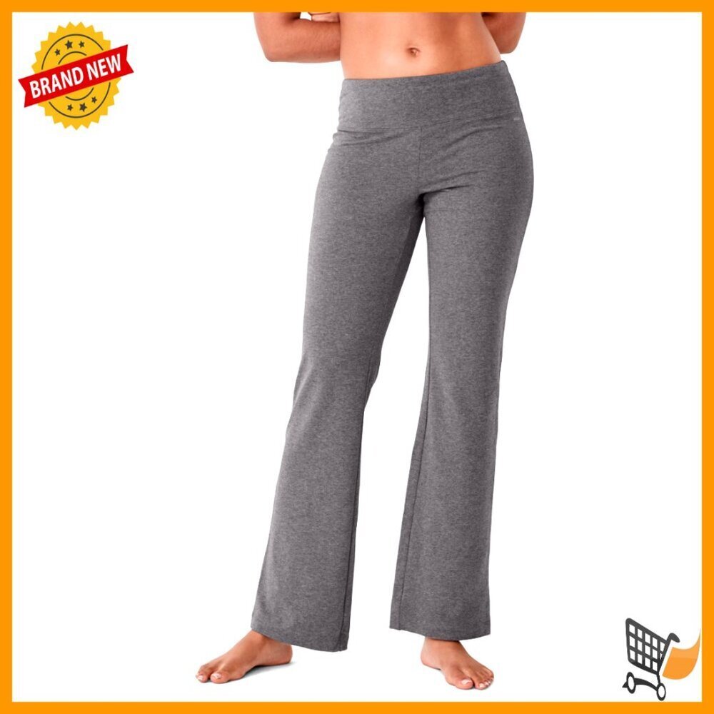 Cotton Stretch Bootleg Yoga Pants with Hidden Pocket, 31.5" Inseam